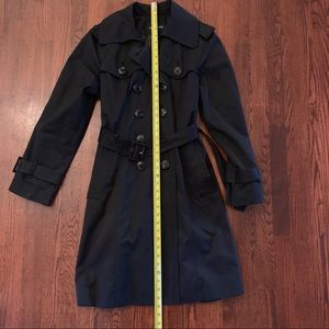 London Fog black trench coat, size M